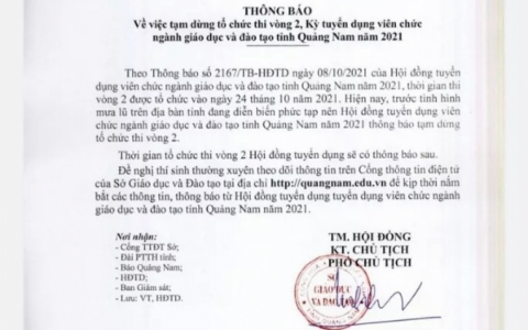 Hoãn thi viên chức phút chót ở Quảng Nam: Giám đốc Sở GD-ĐT mong thí sinh thông cảm!