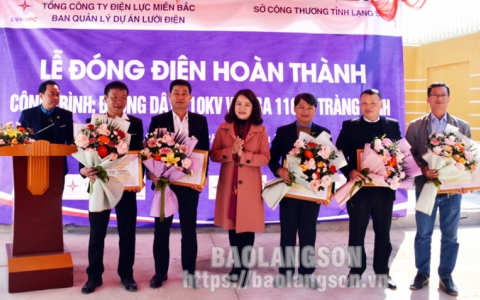 Đóng điện hoàn thành công trình đường dây 110 kV và Trạm biến áp 110 kV Tràng Định