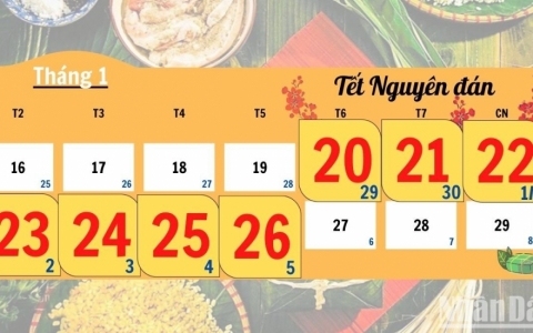 Lịch nghỉ Tết Nguyên đán 2023 và các dịp lễ, Tết trong năm