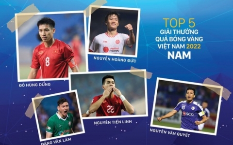 Lộ tốp 5 ứng viên danh hiệu Quả bóng Vàng Việt Nam 2022