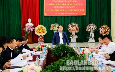 Đồng chí Bí thư Tỉnh ủy làm việc tại huyện Tràng Định