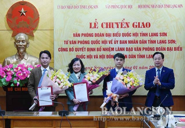 Lạng Sơn chuyển giao Văn phòng Đoàn đại biểu Quốc hội tỉnh