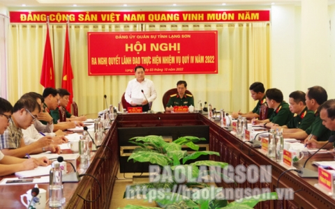 Đảng uỷ quân sự tỉnh ra nghị quyết lãnh đạo thực hiện nhiệm vụ quý IV năm 2022