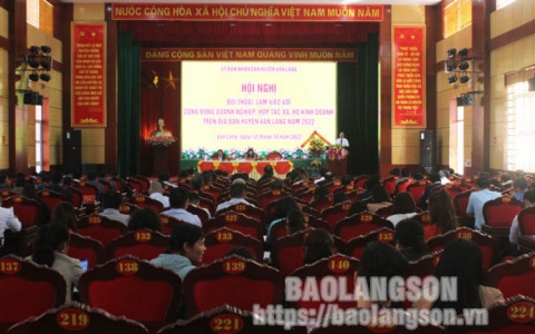 Văn L&atilde;ng tổ chức đối thoại với doanh nghiệp, hợp t&aacute;c x&atilde;, hộ kinh doanh tr&ecirc;n địa b&agrave;n