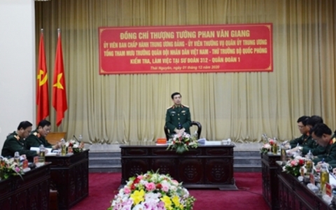 Thượng tướng Phan Văn Giang thăm, làm việc tại Sư đoàn 312