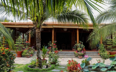 Homestay làm từ 4.000 cây dừa