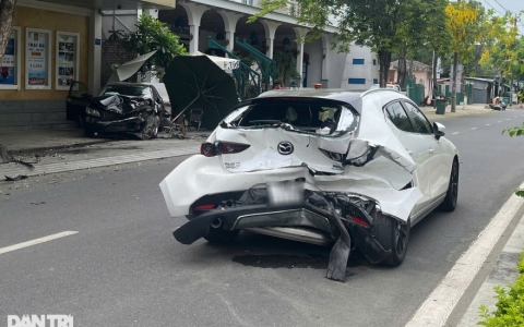 Tài xế người nước ngoài lái ô tô gây tai nạn liên hoàn ở Quảng Ngãi