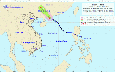 Bão số 1 đi vào đất liền Trung Quốc, các tỉnh miền Bắc có mưa dông
