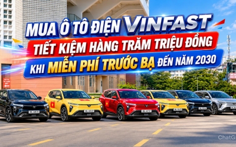 Số tiền người mua &ocirc; t&ocirc; điện VinFast c&oacute; thể tiết kiệm khi &aacute;p dụng miễn lệ ph&iacute; trước bạ đến năm 2030