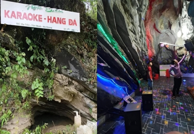 Xuất hiện quán karaoke hang đá ở Hà Giang gây xôn xao