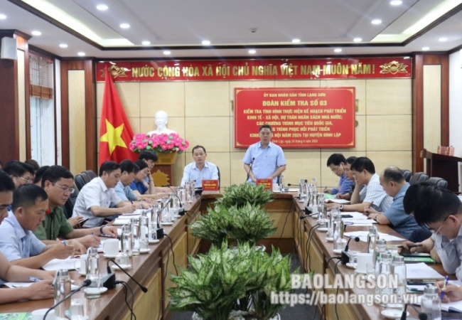 Lãnh đạo UBND tỉnh kiểm tra tình hình triển khai kế hoạch phát triển kinh tế - xã hội tại huyện Đình Lập