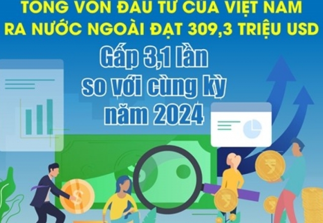 4 tháng đầu năm, tổng vốn đầu tư của Việt Nam ra nước ngoài đạt 309,3 triệu USD