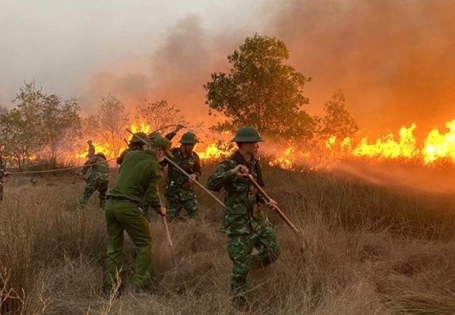 Quảng Bình huy động các lực lượng dập tắt nhiều vụ cháy rừng