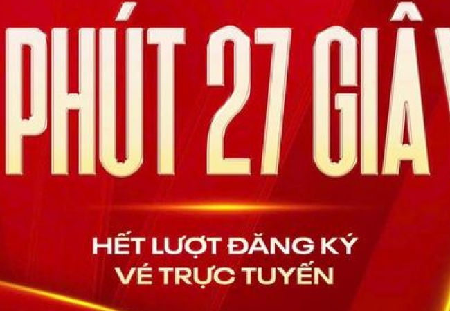 Hơn 5,7 triệu lượt y&ecirc;u cầu, v&eacute; concert "Tổ quốc trong tim" 2026 hết chỉ sau 1 ph&uacute;t 27 gi&acirc;y