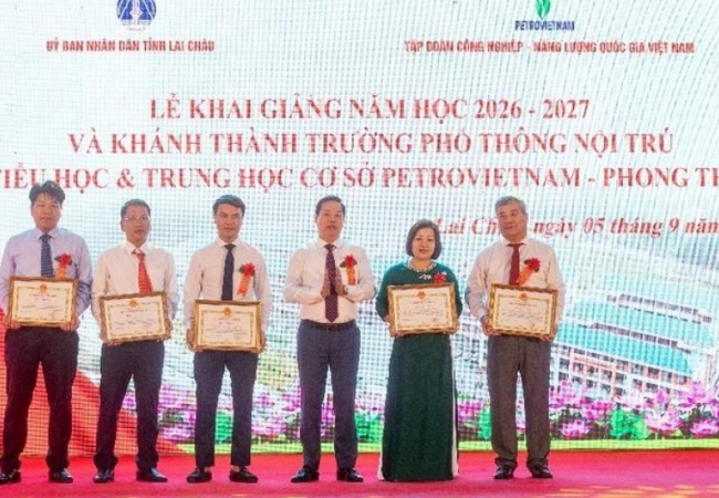 Kh&aacute;nh th&agrave;nh trường phổ th&ocirc;ng nội tr&uacute; tiểu học v&agrave; trung học cơ sở Petrovietnam-Phong Thổ